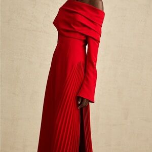 Elegant Red Off-Shoulder Dress